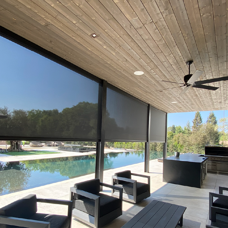 Outdoor shade installation with Shades Inspiration